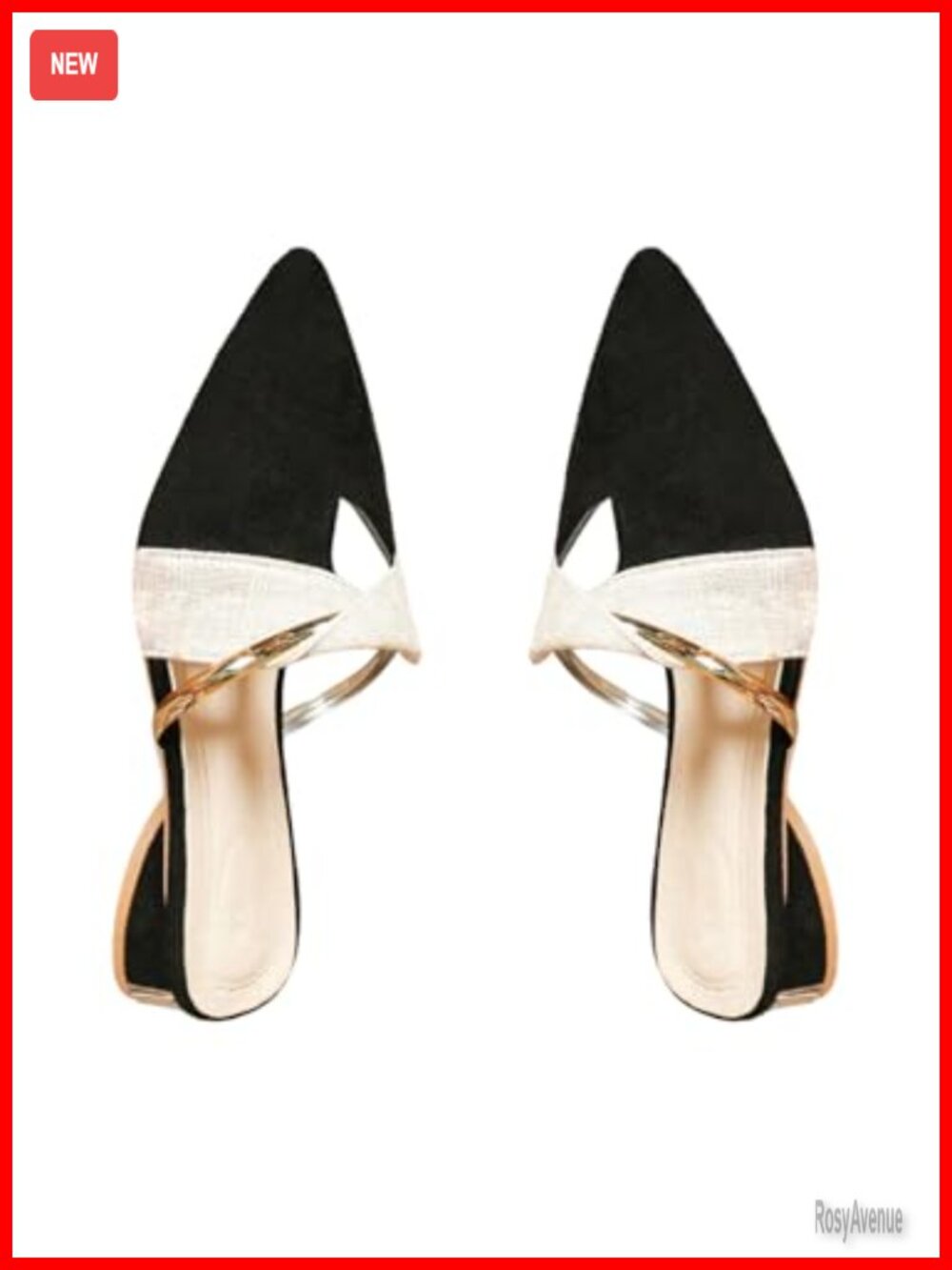 Pointed Toe Slide Mules Backless Faux Leather Slip On Sandals Low Heel Loafer